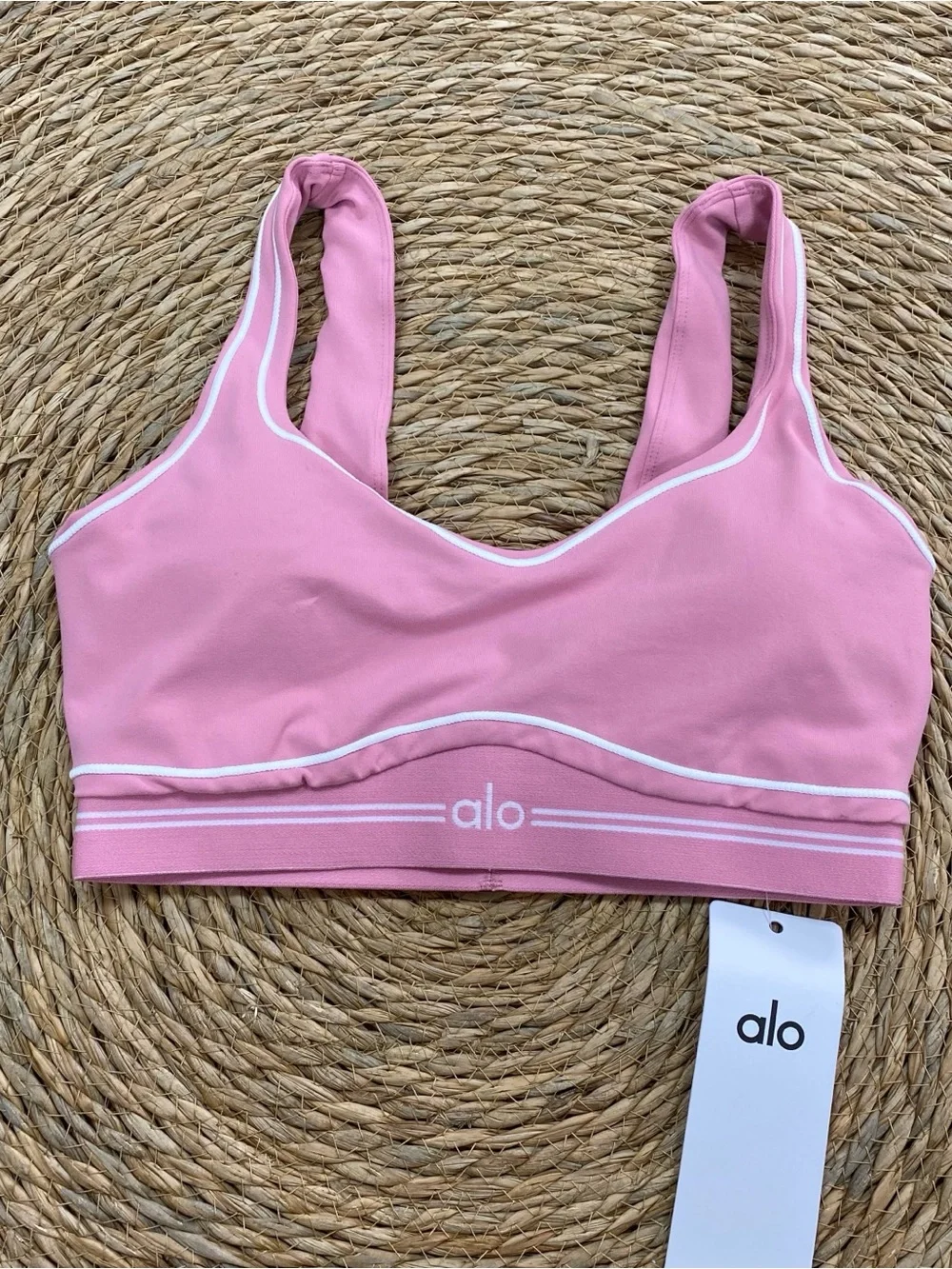 Alo Pink Seam Detail Sports Bra & Legging Set - Picture 2 of 10